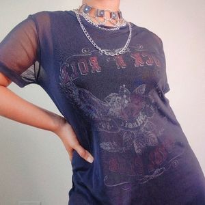 Mesh punk rock dress